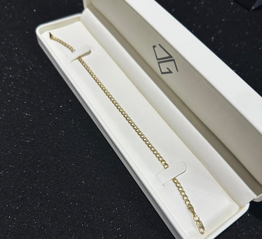 Pulso barbado oro 10 K 4 mm x 21 cm