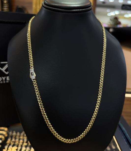 Cadena Monaco Chain 5 mm x 55 cm Oro 10 K