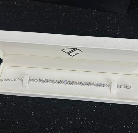 Pulso circulos plata ajustable 16-19 cm