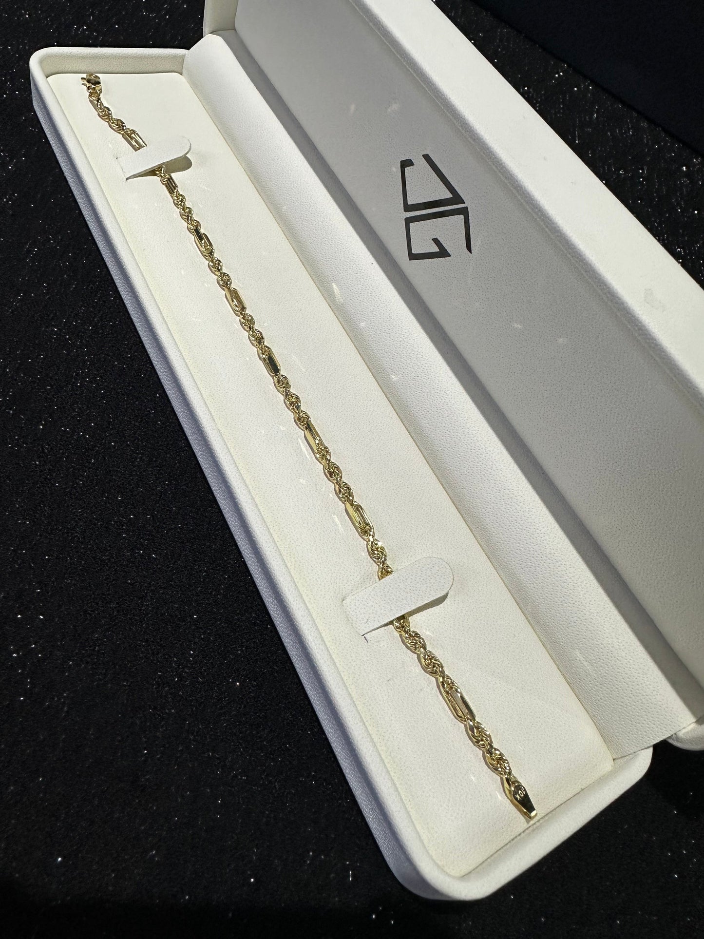 Pulso torzal figaro oro 10 K 3 mm x 21 cm