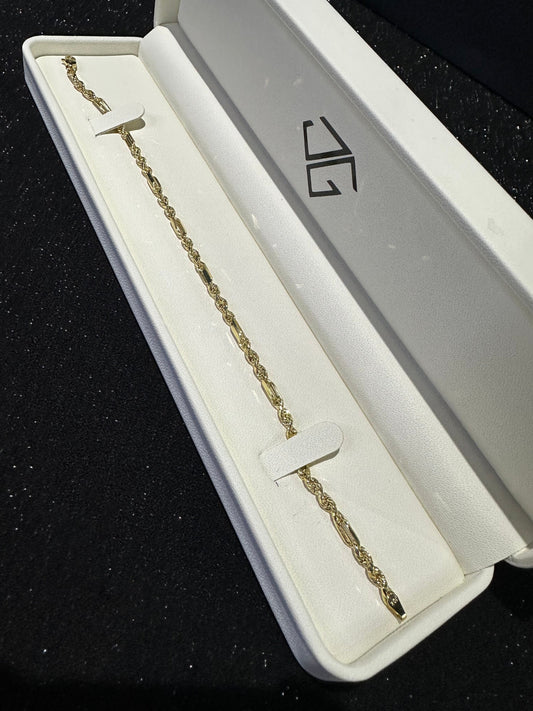 Pulso torzal figaro oro 10 K 3 mm x 21 cm