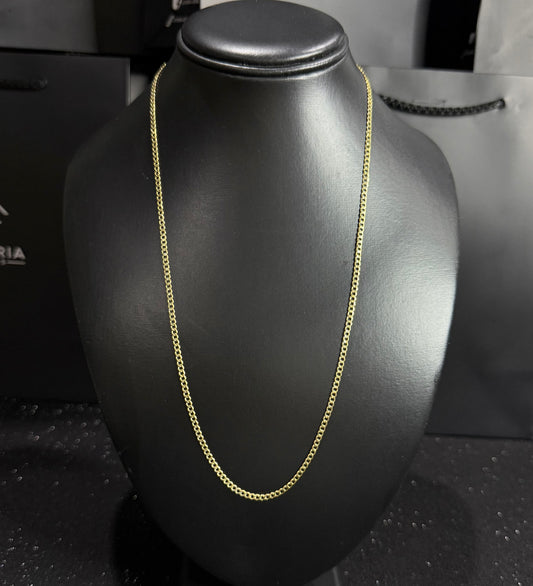 Cadena barbada oro 10 K 3 mm X 55 cm