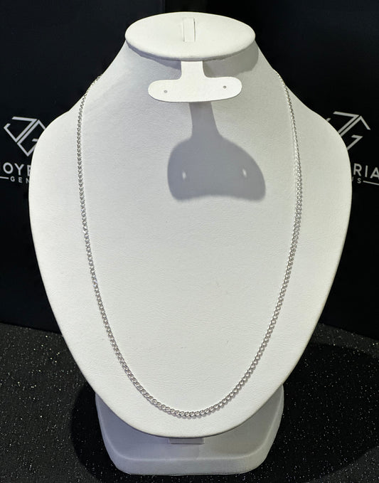 Cadena barbada plata 3 mm x 50 cm