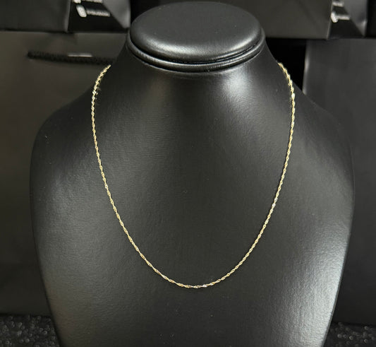 Gargantilla singapur oro 10 K 1 mm x 50 cm