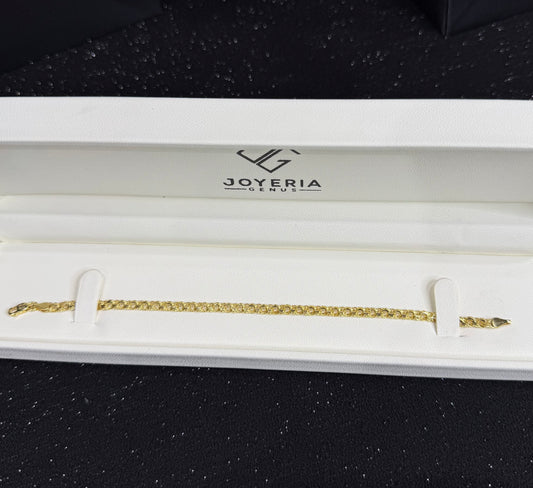 Pulso tejido chino oro 10 K 3.5 mm x 18 cm