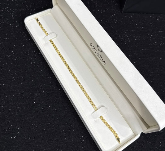 Pulso tejido chino oro 10 K 3.5 mm x 21 cm