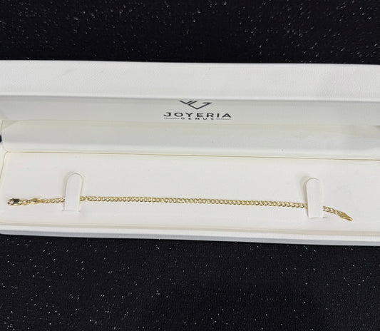 Pulso barbado oro 10 K 3 mm x 18 cm