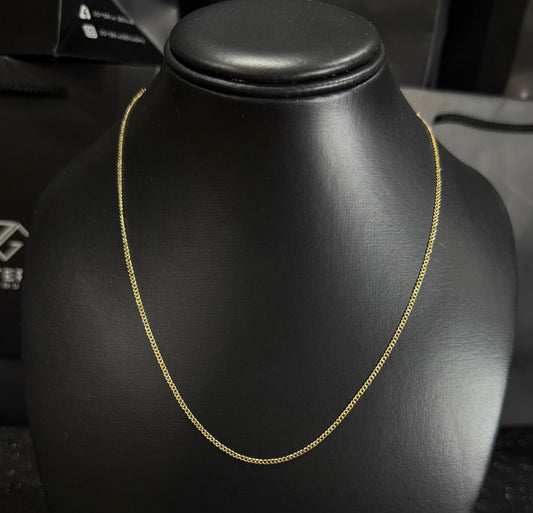 Cadena barbada oro 10 K 2 mm x 45 cm