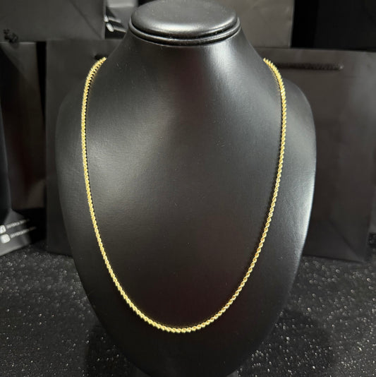 Cadena torzal oro 10 K 2 mm x 60 cm