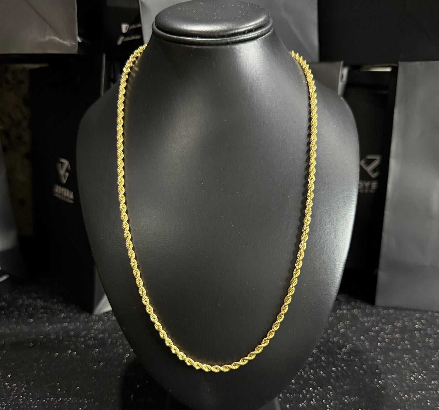 Cadena torzal oro 10 K 4 mm x 60 cm