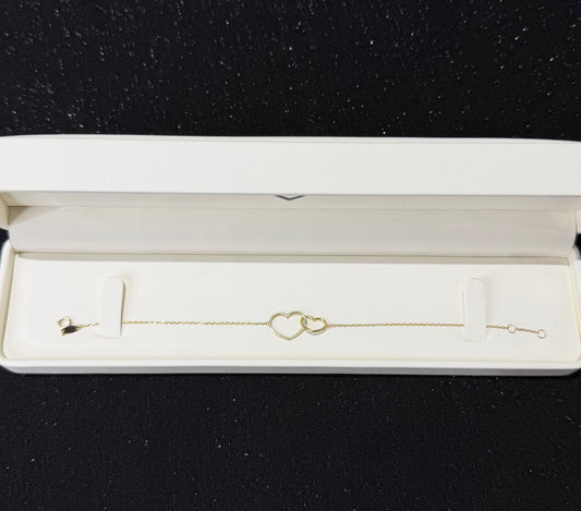 Pulso con corazón 1 mm x 18 cm Oro 10k.