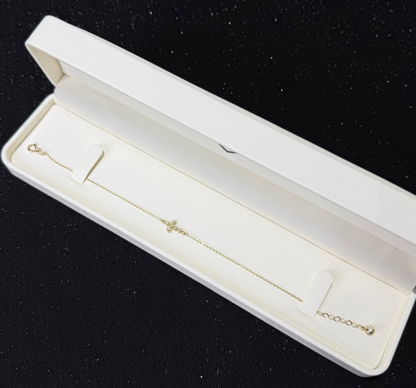 Pulso con cruz 1 mm x 18 cm Oro 10k.