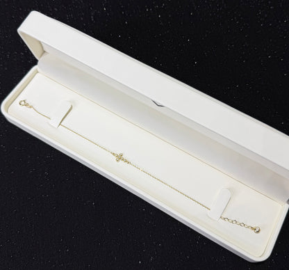 Pulso con cruz 1 mm x 18 cm Oro 10k.