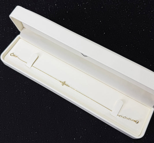 Pulso con cruz 1 mm x 18 cm Oro 10k.