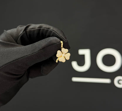 Dije trébol 4 hojas Oro 10k.