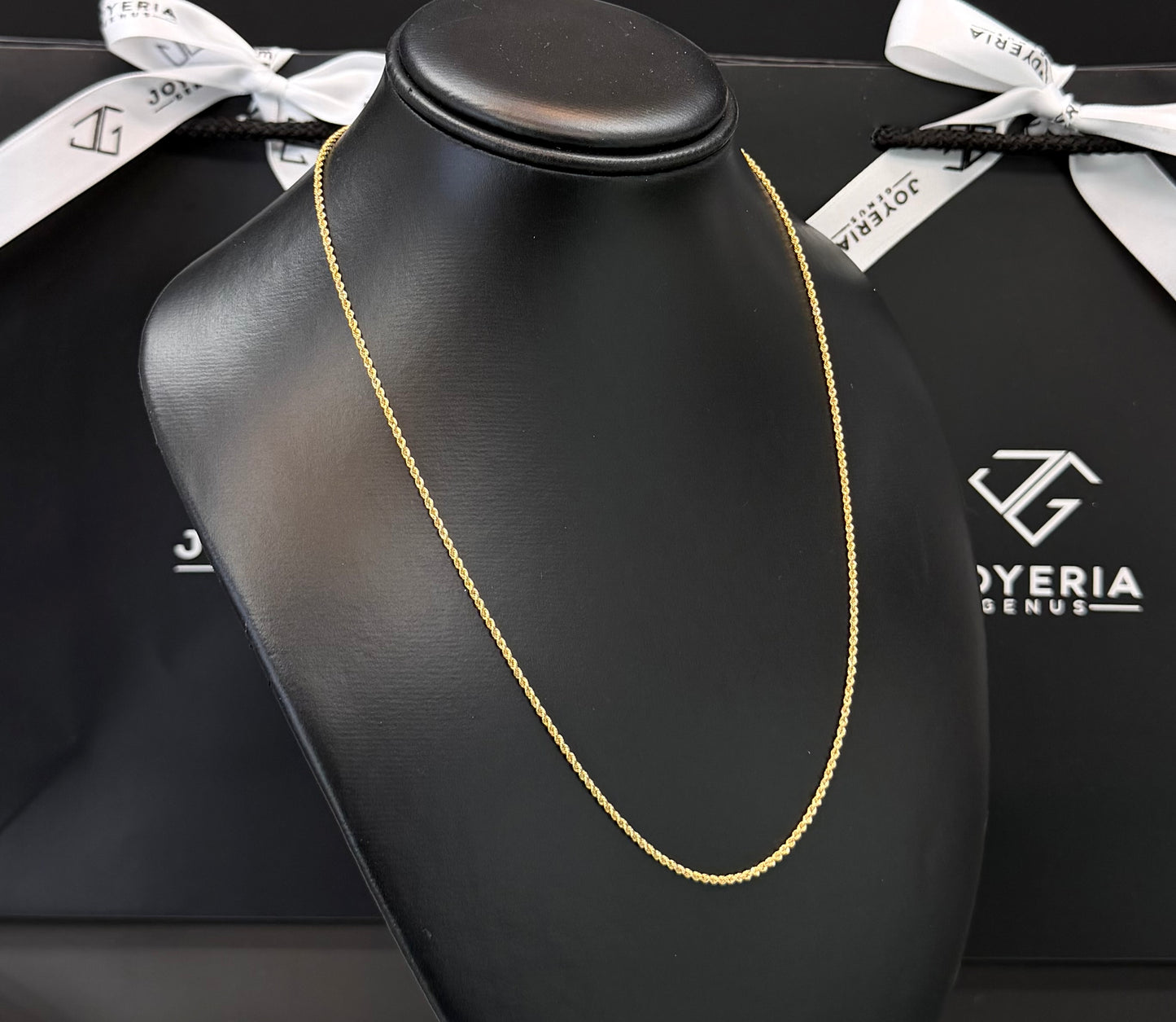 Cadena torzal 1.5 mm x 50 cm Oro 10k.