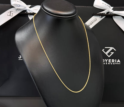 Cadena torzal 1.5 mm x 50 cm Oro 10k.