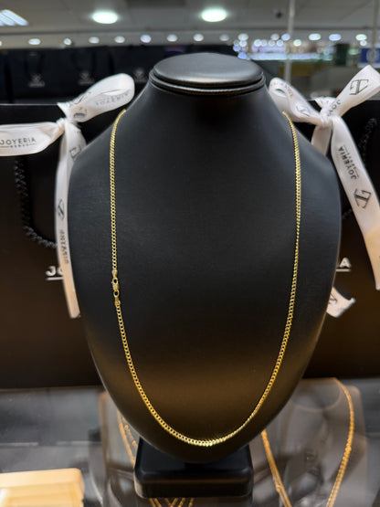 Cadena barbada oro 10 K 2.5 mm x 65 cm