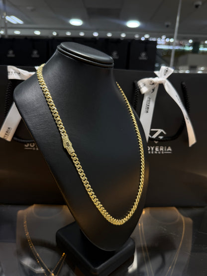 Cadena Monaco Chain 6.5 mm x 60 cm tejido classic diamantado Oro 10 K