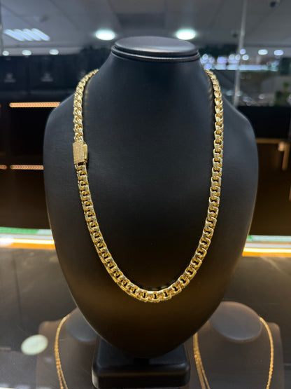 Cadena tejido chino 8 mm x 60cm Oro 10k.