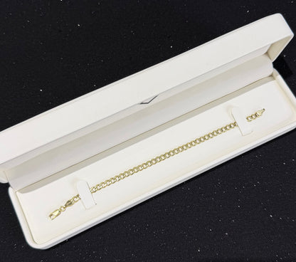 Pulso barbado 4.5 mm x 18 cm Oro 10k.