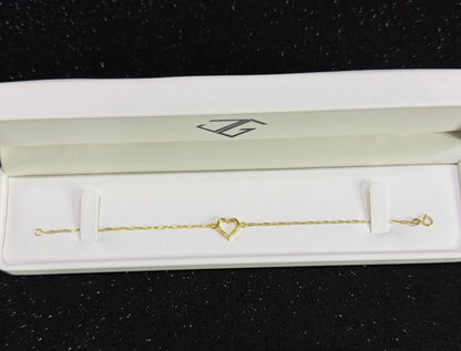 Pulso con corazón de 18cm Oro 10k