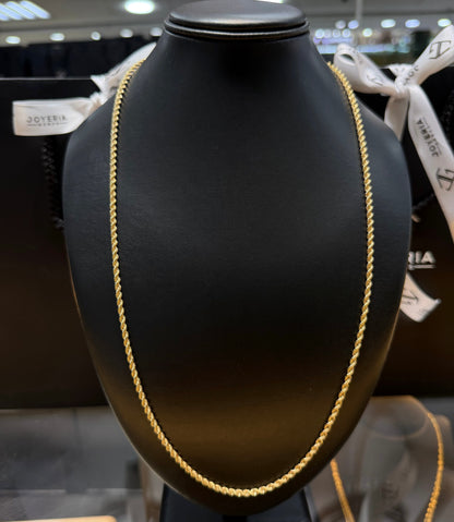 Cadena torzal 3mm x 65cm Oro 10k.