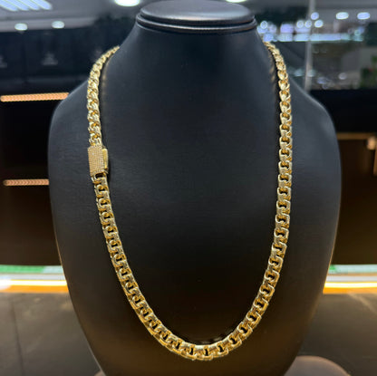 Cadena tejido chino 8 mm x 60cm Oro 10k.