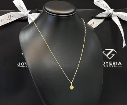 Gargantilla 1.5mm x 50cm y dije tipo VCa Oro 10k.