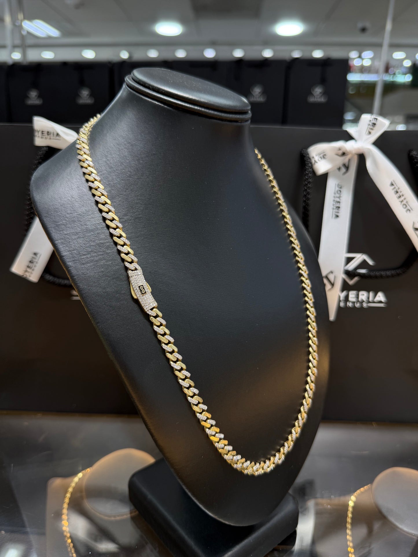 Cadena Monaco Chain 6.5 mm x 60 cm tejido classic alternado Oro 10 K
