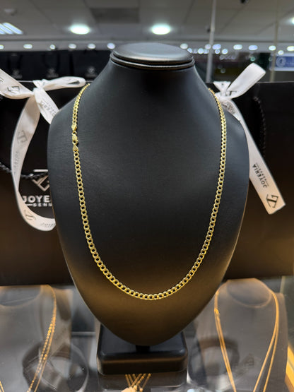 Cadena barbada oro 10 K 4 mm x 65 cm