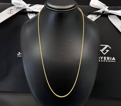 Cadena torzal 1.5 mm x 60 cm Oro 10k.