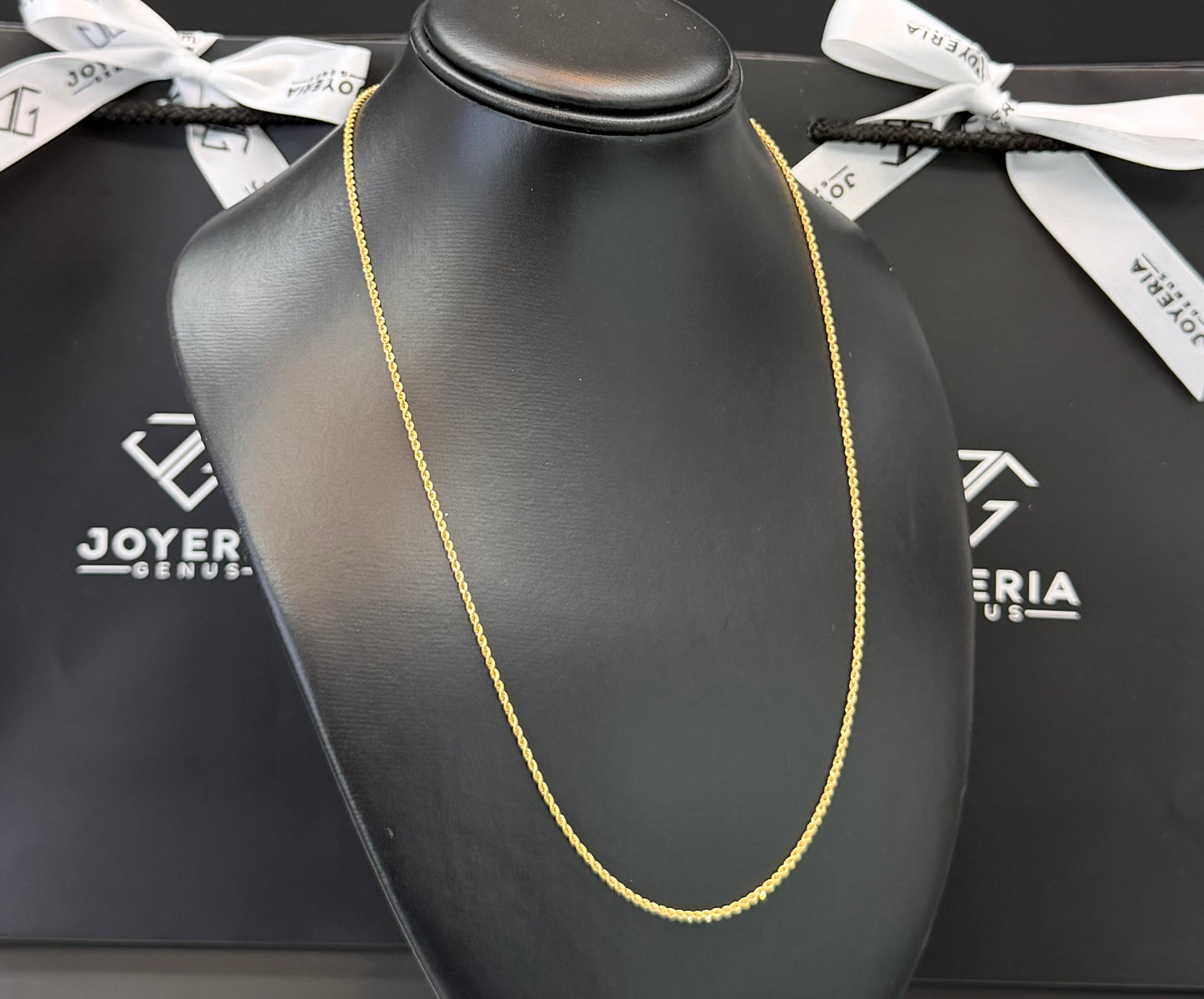 Cadena torzal 1.5 mm x 55 cm Oro 10k.