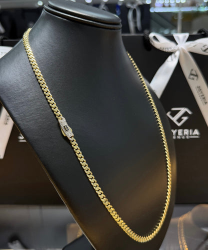 Cadena Monaco Chain 5mm x 60cm Tejido Classic Oro 10k.