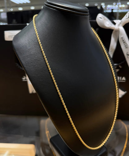 Cadena torzal 3mm x 65cm Oro 10k.