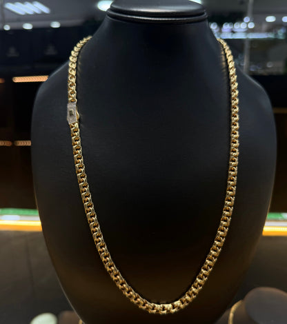 Cadena tejido chino 6mm x 60cm Oro 10k.