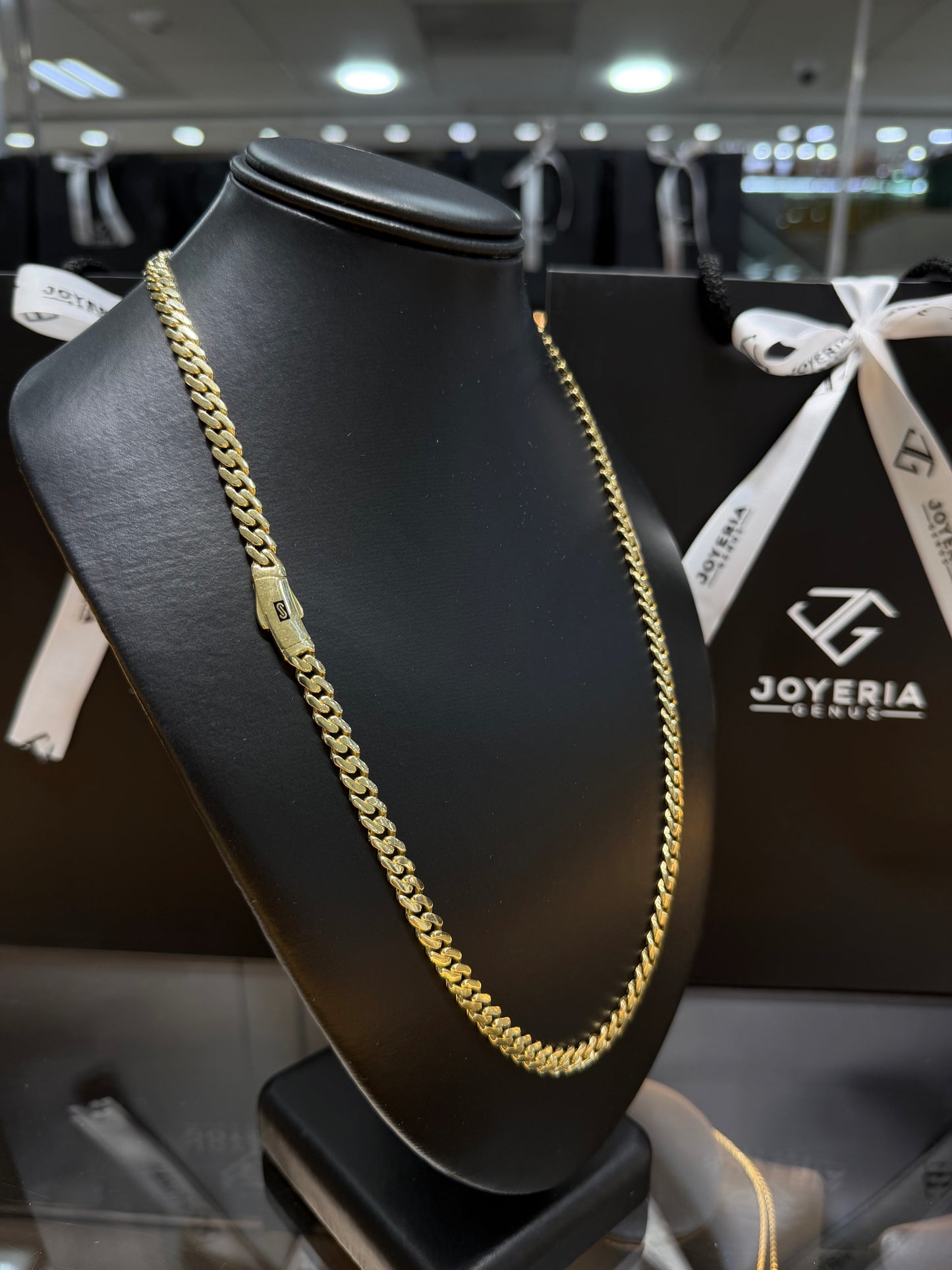 Cadena Monaco Chain oro 10 K 6.5 mm x 60 cm tejido Classic
