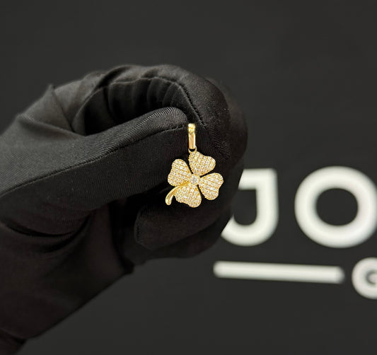 Dije trébol 4 hojas Oro 10k.