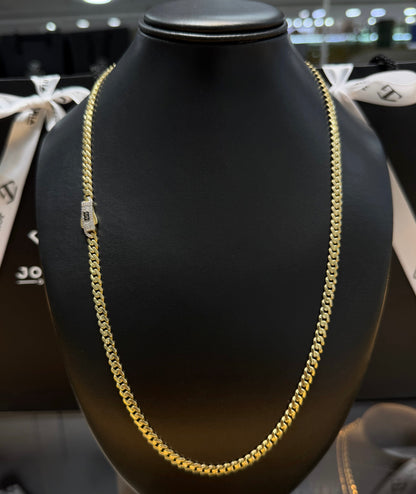 Cadena Monaco Chain 5mm x 60cm Tejido Classic Oro 10k.