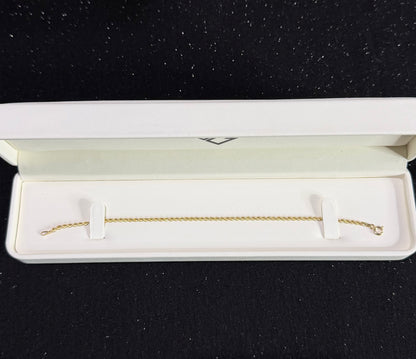 Pulso torzal 2mm x 18cm Oro 10k