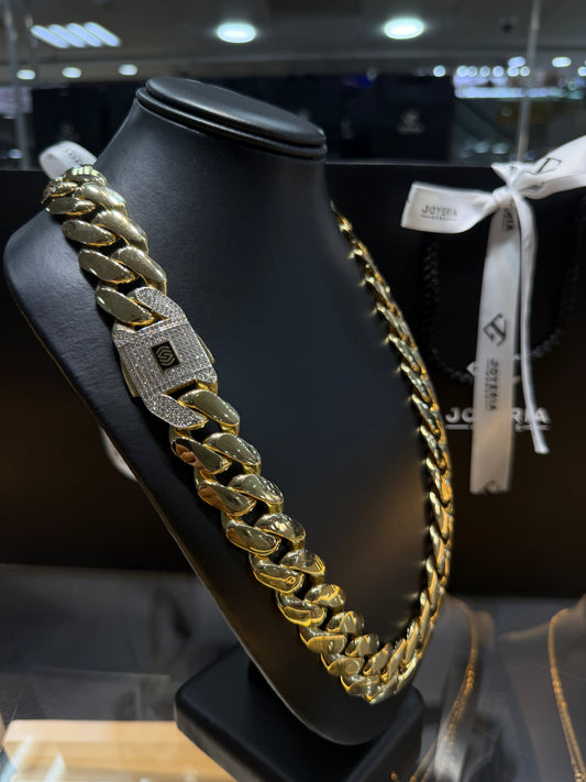 Cadena cubana oro 10 K 2 cm x 65 cm