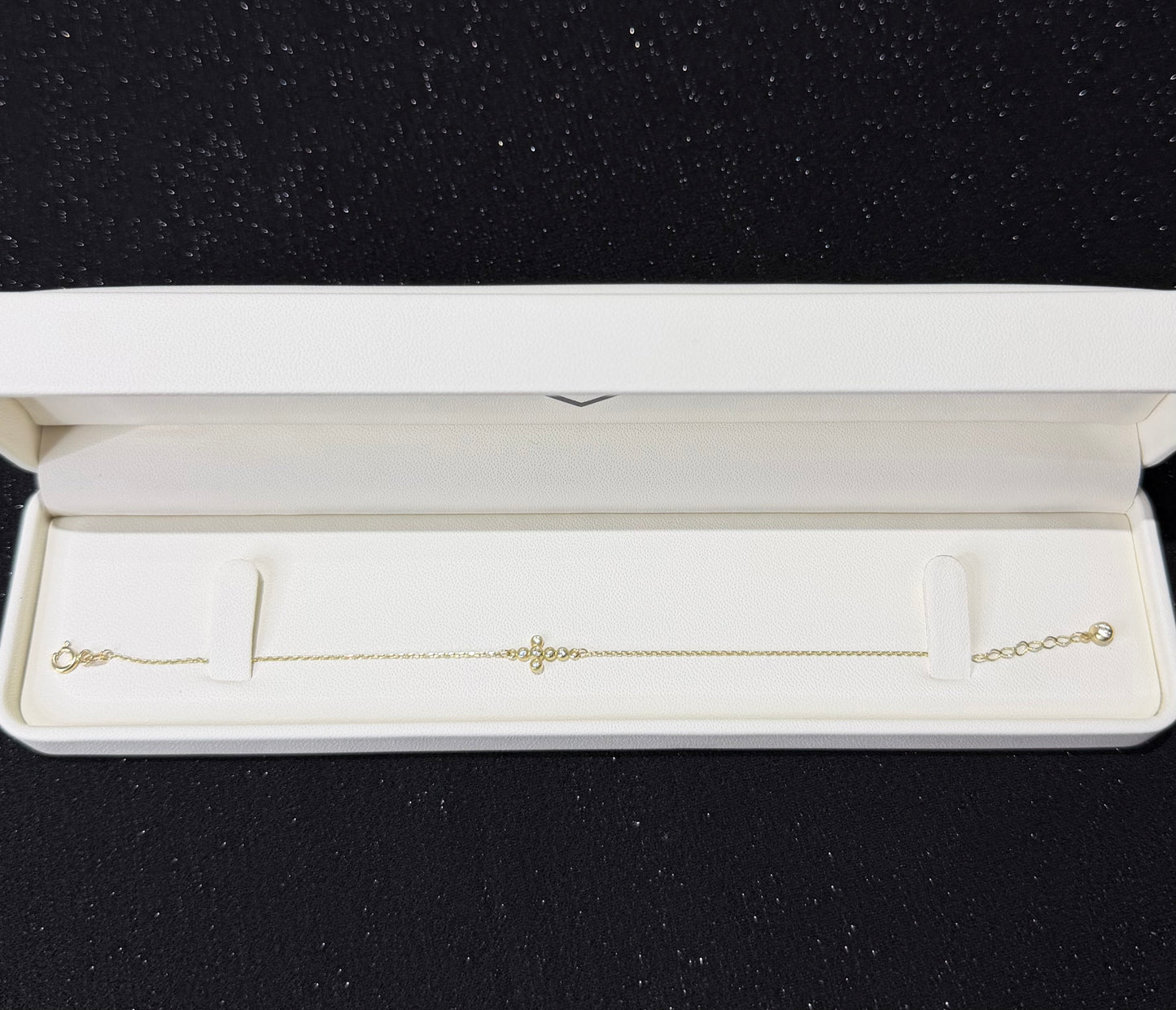 Pulso con cruz 1 mm x 18 cm Oro 10k.
