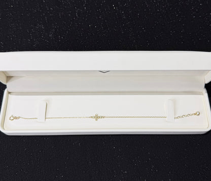 Pulso con cruz 1 mm x 18 cm Oro 10k.