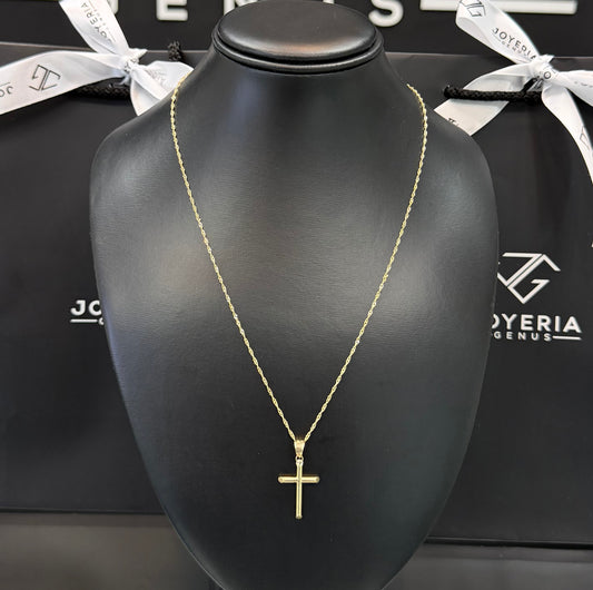 Gargantilla 1.5mm x 50cm y dije Cruz Oro 10k.