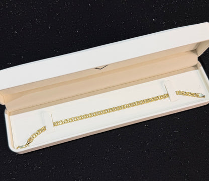 Pulso tejido chino 4.5 mm x 21 cm Oro 10k.