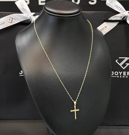 Gargantilla 1.5mm x 50cm y dije Cruz Oro 10k.