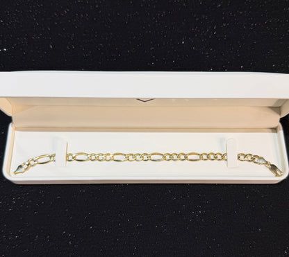 Pulso crtr 7.5 mm x 21 cm Oro 10k.