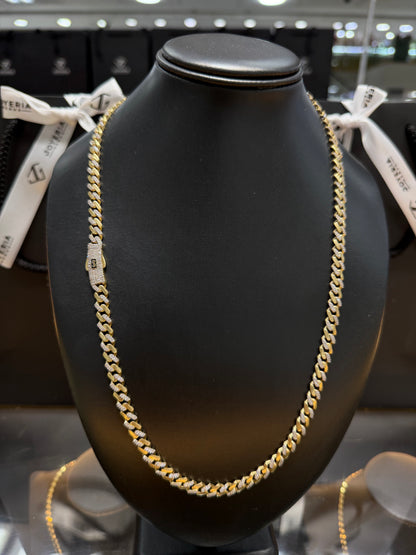 Cadena Monaco Chain 6.5 mm x 60 cm tejido classic alternado Oro 10 K