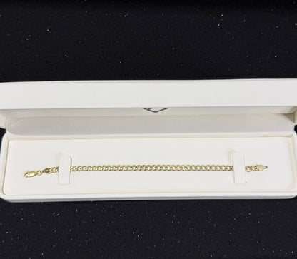 Pulso barbado 4.5 mm x 18 cm Oro 10k.
