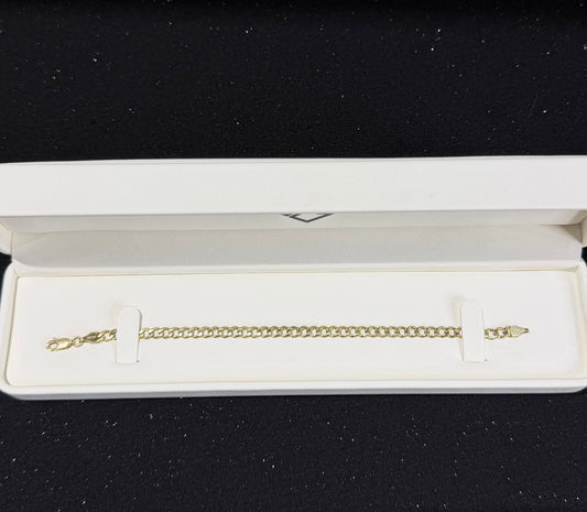 Pulso barbado 4.5 mm x 18 cm Oro 10k.